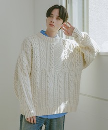 RAGEBLUE | キリカエケーブルニットクルー(ニット/セーター)
