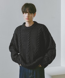 RAGEBLUE | キリカエケーブルニットクルー(ニット/セーター)