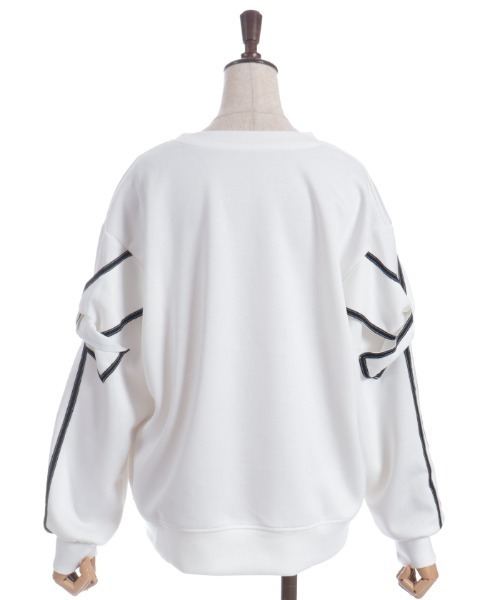 袖リボンカットプルオーバー（Tシャツ/カットソー）｜axes femme