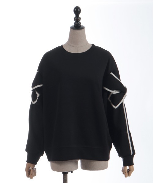 袖リボンカットプルオーバー（Tシャツ/カットソー）｜axes femme