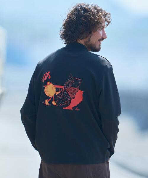 URBAN RESEARCH Sonny Label（アーバンリサーチサニーレーベル）の「OOPS×RYUAMBE 　モックネックロングTシャツ（Tシャツ/カットソー・メンズ・ブラック/オフホワイト/グリーン・X-LARGE/LARGE/MEDIUM）」の3枚目の写真