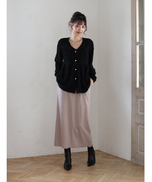 fifth(フィフス)の「Vネックシャギーペプラムトップス(Tシャツ/カットソー・レディース・ブラック/グレー・M)」の7枚目の写真