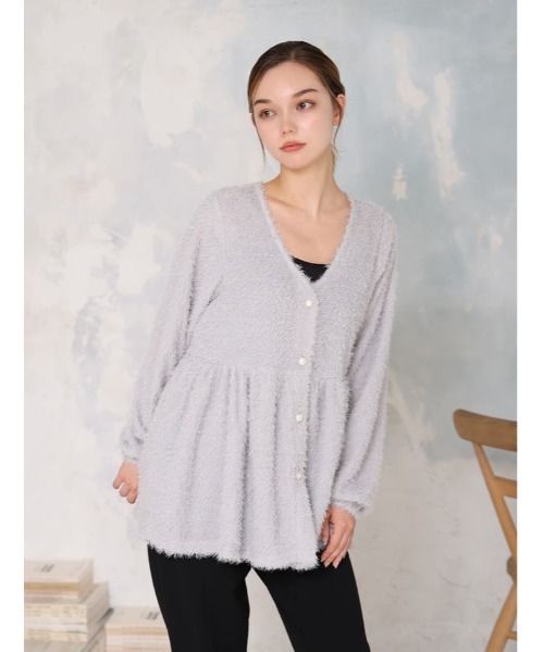 fifth(フィフス)の「Vネックシャギーペプラムトップス(Tシャツ/カットソー・レディース・ブラック/グレー・M)」の9枚目の写真