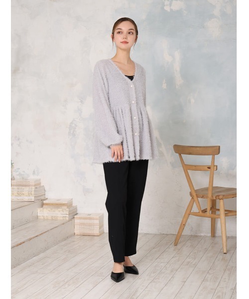 fifth(フィフス)の「Vネックシャギーペプラムトップス(Tシャツ/カットソー・レディース・ブラック/グレー・M)」の10枚目の写真