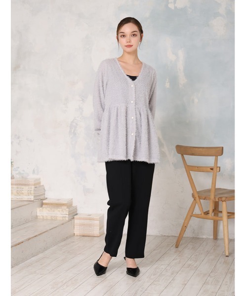 fifth(フィフス)の「Vネックシャギーペプラムトップス(Tシャツ/カットソー・レディース・ブラック/グレー・M)」の11枚目の写真