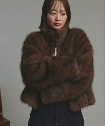 ad thie（アドティエ）の「スタンドカラー フェイクファーコート（その他アウター）」