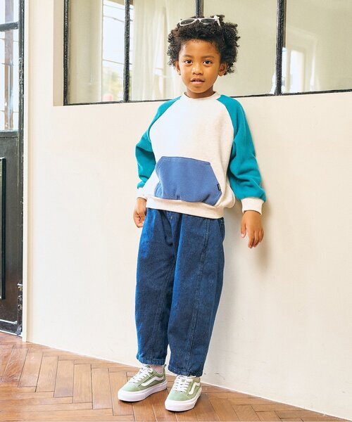 F.O.KIDS（エフオーキッズ）の「【ジュニア対応】バレルレッグパンツ（その他パンツ・キッズ・キナリ/インディゴブルー/キャメル・140/130/120/110/100/90/80）」の10枚目の写真
