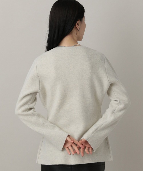 A part by（アパートバイ）の「ウールアシメニットジャケット（ノーカラージャケット・レディース・アイボリー/グレー系その他4・FREE）」の12枚目の写真