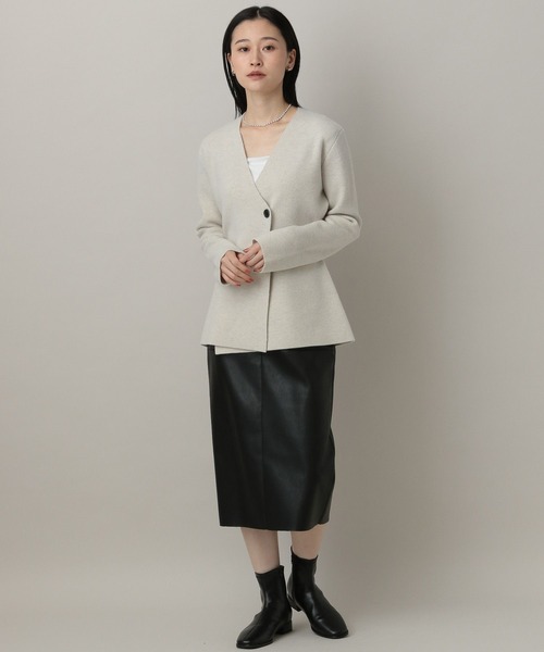 A part by（アパートバイ）の「ウールアシメニットジャケット（ノーカラージャケット・レディース・アイボリー/グレー系その他4・FREE）」の13枚目の写真