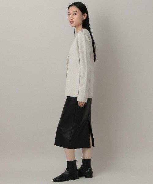 A part by（アパートバイ）の「ウールアシメニットジャケット（ノーカラージャケット・レディース・アイボリー/グレー系その他4・FREE）」の15枚目の写真