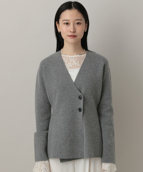 A part by（アパートバイ）の「ウールアシメニットジャケット（ノー