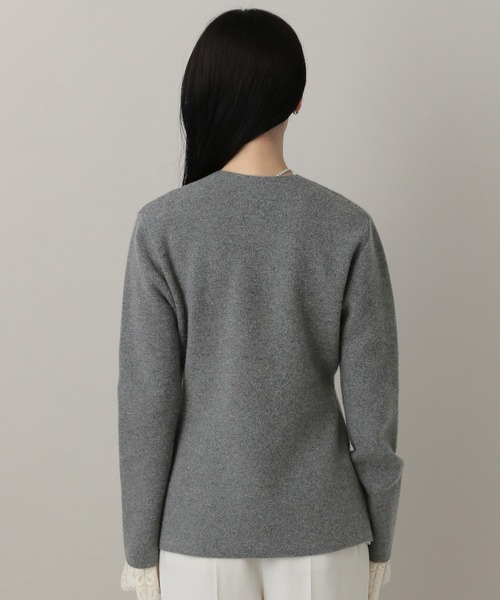 A part by（アパートバイ）の「ウールアシメニットジャケット（ノーカラージャケット・レディース・アイボリー/グレー系その他4・FREE）」の18枚目の写真