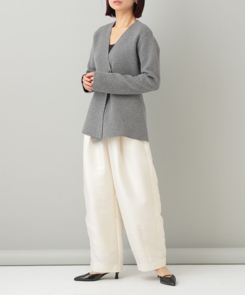 ☆美品バレンシアガ☆◯お上品グレー◯ニットジャケット ウールアシメニットジャケット（ノーカラージャケット）｜A part by