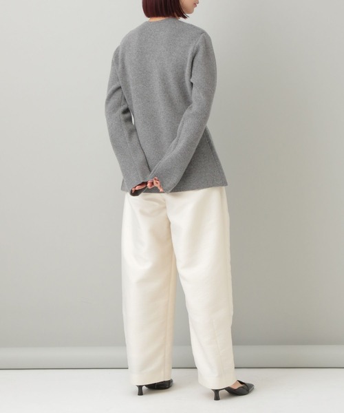 ウールアシメニットジャケット（ノーカラージャケット）｜A part by