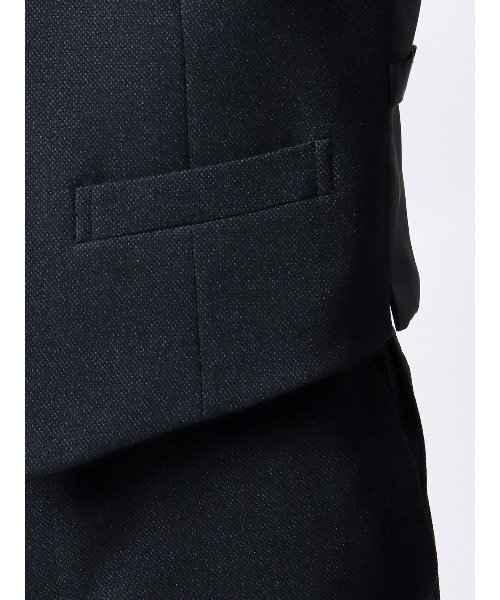 SUIT SQUARE(スーツスクエア)の「スマみえレジレ ウォッシャブル ストレッチ 防シワ CROSS MOVA バーズアイ(スーツベスト・メンズ・グレー/ネイビー・S/L/M/LL/3L)」の8枚目の写真