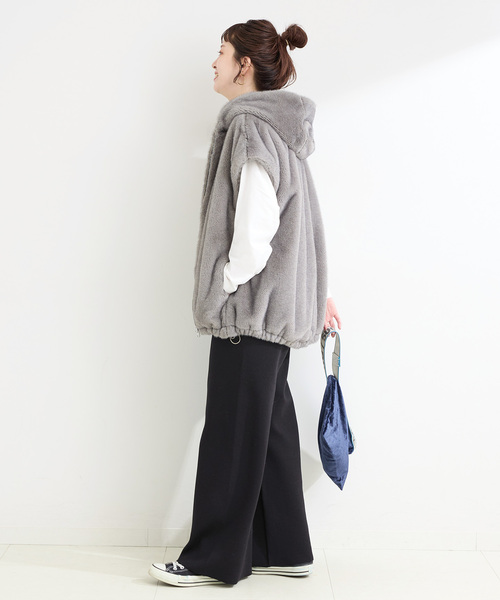 B.C STOCK（ベーセーストック）の「手洗い可 / スウェットライクパンツ（その他パンツ・レディース・チャコールグレー/ブラック・FREE）」の4枚目の写真