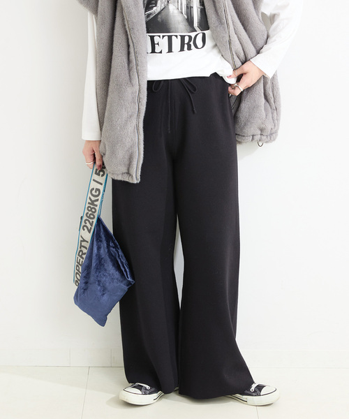 B.C STOCK（ベーセーストック）の「手洗い可 / スウェットライクパンツ（その他パンツ・レディース・チャコールグレー/ブラック・FREE）」の6枚目の写真