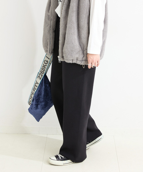 B.C STOCK（ベーセーストック）の「手洗い可 / スウェットライクパンツ（その他パンツ・レディース・チャコールグレー/ブラック・FREE）」の8枚目の写真