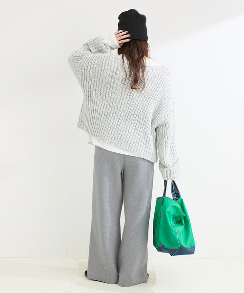 B.C STOCK（ベーセーストック）の「手洗い可 / スウェットライクパンツ（その他パンツ・レディース・チャコールグレー/ブラック・FREE）」の12枚目の写真