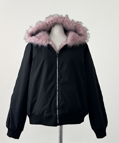 2WAYリバーシブルフェイクファーブルゾン（ブルゾン）｜FOLLOWIN