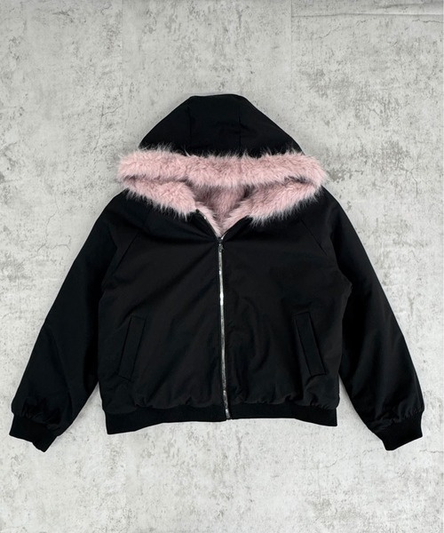 セール】2WAYリバーシブルフェイクファーブルゾン（ブルゾン