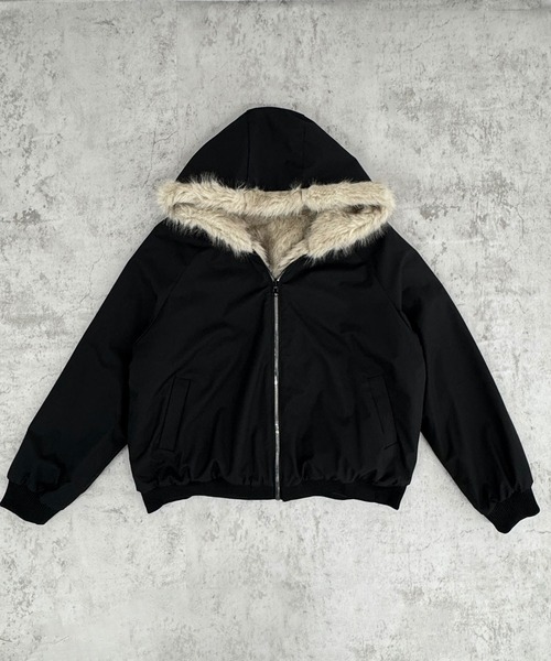 2WAYリバーシブルフェイクファーブルゾン（ブルゾン）｜FOLLOWIN