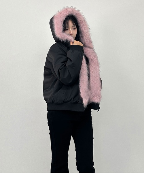 セール】2WAYリバーシブルフェイクファーブルゾン（ブルゾン