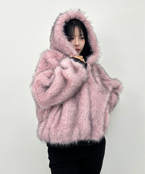 2WAYリバーシブルフェイクファーブルゾン（ブルゾン）｜FOLLOWIN