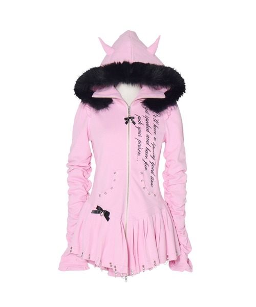 Pleated devil zip hoodie（パーカー）｜AVENCHUMU（アバンチュウム