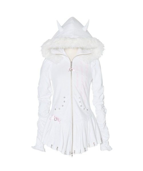 Pleated devil zip hoodie（パーカー）｜AVENCHUMU（アバンチュウム