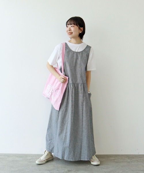 PAR ICI（パーリッシィ）の「先染めコットンネップ 2WAYワンピース（ワンピース・レディース・ブルー系その他/ブラック系その他/ネイビー・FREE）」の2枚目の写真