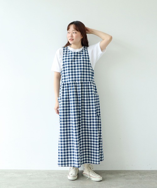 PAR ICI（パーリッシィ）の「先染めコットンネップ 2WAYワンピース（ワンピース・レディース・ブルー系その他/ブラック系その他/ネイビー・FREE）」の6枚目の写真