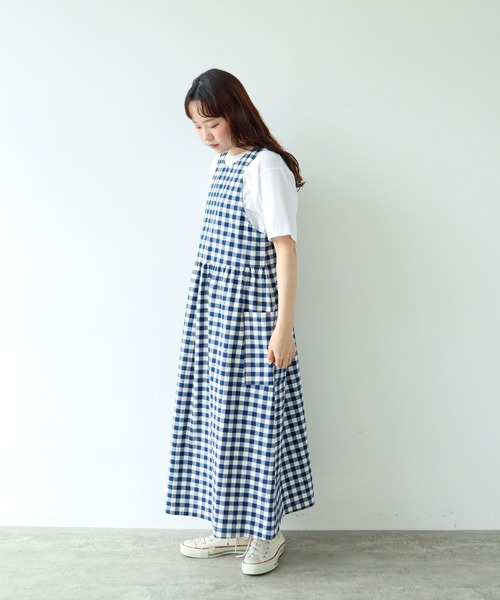 PAR ICI（パーリッシィ）の「先染めコットンネップ 2WAYワンピース（ワンピース・レディース・ブルー系その他/ブラック系その他/ネイビー・FREE）」の7枚目の写真