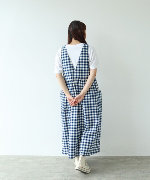 PAR ICI（パーリッシィ）の「先染めコットンネップ 2WAYワンピース（ワンピース・レディース・ブルー系その他/ブラック系その他/ネイビー・FREE）」の8枚目の写真