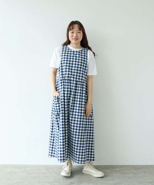 PAR ICI（パーリッシィ）の「先染めコットンネップ 2WAYワンピース（ワンピース・レディース・ブルー系その他/ブラック系その他/ネイビー・FREE）」の10枚目の写真