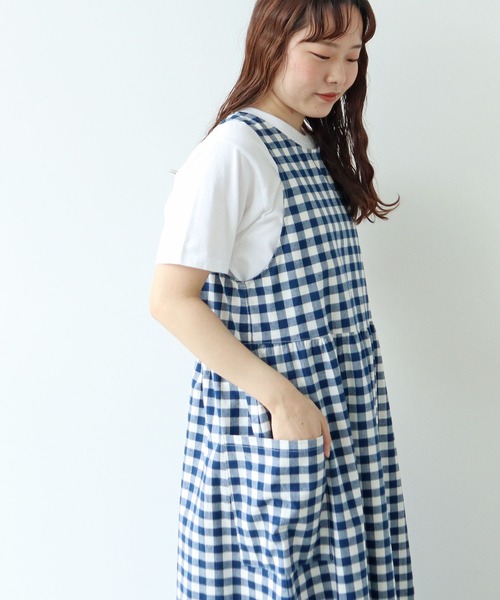 PAR ICI（パーリッシィ）の「先染めコットンネップ 2WAYワンピース（ワンピース・レディース・ブルー系その他/ブラック系その他/ネイビー・FREE）」の13枚目の写真