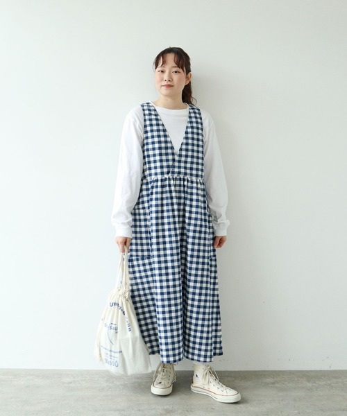 PAR ICI（パーリッシィ）の「先染めコットンネップ 2WAYワンピース（ワンピース・レディース・ブルー系その他/ブラック系その他/ネイビー・FREE）」の21枚目の写真