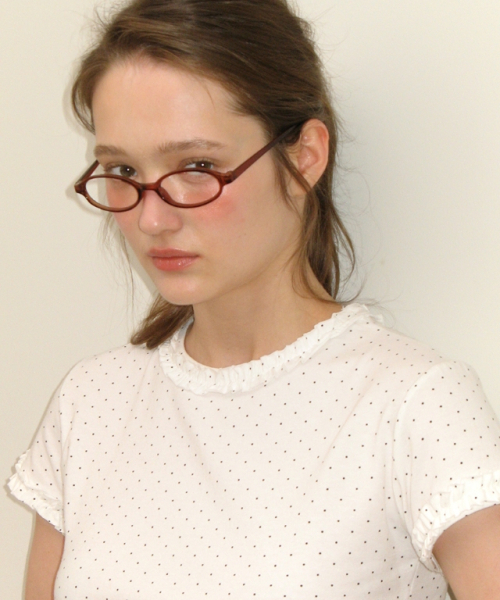 RONRON(ロンロン)の「NECK RUFFLE SHORT SLEEVE T SHIRT WHITE DOT(Tシャツ/カットソー・レディース・その他・FREE)」の3枚目の写真
