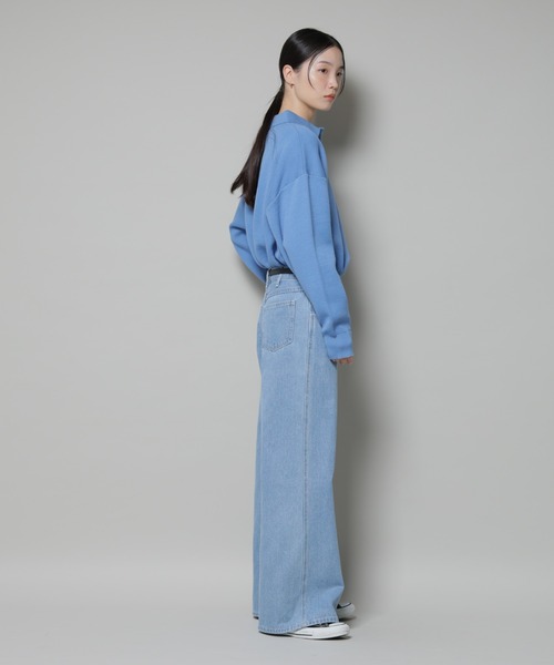 NANO universe（ナノユニバース）の「スウェットライク衿付きボタンニット（ニット/セーター・レディース・ブルー/ベージュ/ネイビー・FREE）」の17枚目の写真