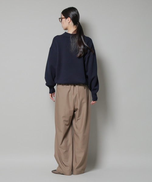 NANO universe（ナノユニバース）の「スウェットライク衿付きボタンニット（ニット/セーター・レディース・ブルー/ベージュ/ネイビー・FREE）」の10枚目の写真