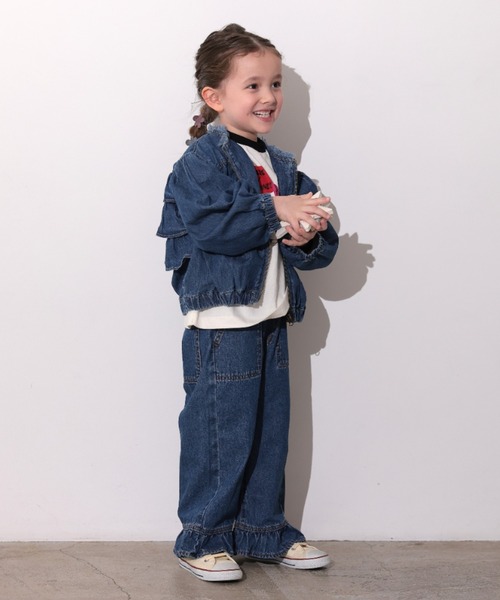 Ocean&Ground（オーシャン&グラウンド）の「ﾌﾘﾙﾃﾞﾆﾑ（デニムパンツ・キッズ・ケミカルウォッシュ/ダークインディゴブルー/ブラック・140/130/120/110/100/90）」の21枚目の写真