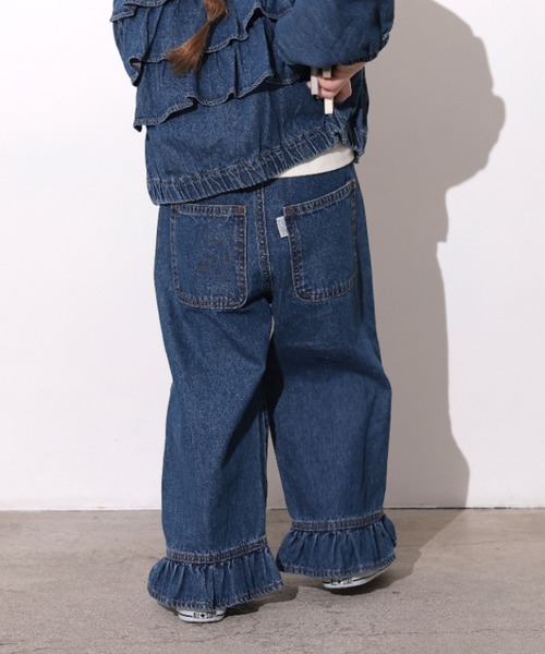 Ocean&Ground（オーシャン&グラウンド）の「ﾌﾘﾙﾃﾞﾆﾑ（デニムパンツ・キッズ・ケミカルウォッシュ/ダークインディゴブルー/ブラック・140/130/120/110/100/90）」の14枚目の写真