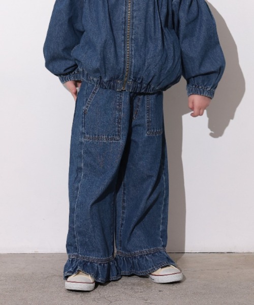 Ocean&Ground（オーシャン&グラウンド）の「ﾌﾘﾙﾃﾞﾆﾑ（デニムパンツ・キッズ・ケミカルウォッシュ/ダークインディゴブルー/ブラック・140/130/120/110/100/90）」の16枚目の写真