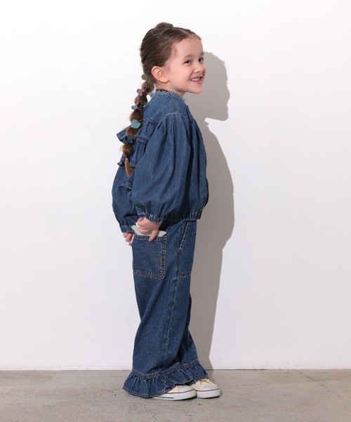 Ocean&Ground（オーシャン&グラウンド）の「ﾌﾘﾙﾃﾞﾆﾑ（デニムパンツ・キッズ・ケミカルウォッシュ/ダークインディゴブルー/ブラック・140/130/120/110/100/90）」の19枚目の写真