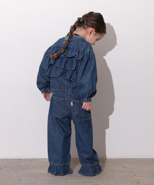 Ocean&Ground（オーシャン&グラウンド）の「ﾌﾘﾙﾃﾞﾆﾑ（デニムパンツ・キッズ・ケミカルウォッシュ/ダークインディゴブルー/ブラック・140/130/120/110/100/90）」の20枚目の写真