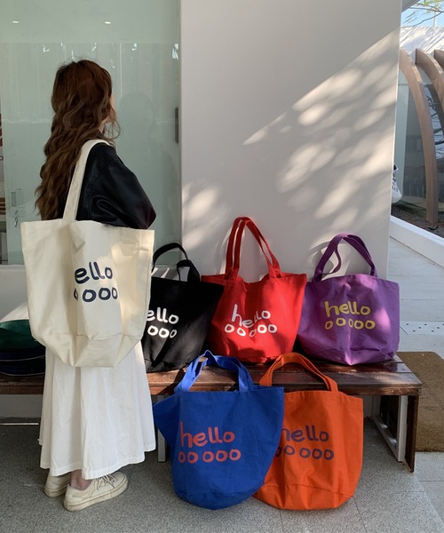 SANSeLF（サンセルフ）の「【SANSeLF】コットンキャンバスロゴトートバッグ saa25a149（トートバッグ・レディース・オレンジ/ホワイト/ブラック/ブルー・FREE）」の5枚目の写真