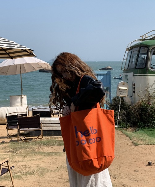 SANSeLF（サンセルフ）の「【SANSeLF】コットンキャンバスロゴトートバッグ saa25a149（トートバッグ・レディース・オレンジ/ホワイト/ブラック/ブルー・FREE）」の15枚目の写真