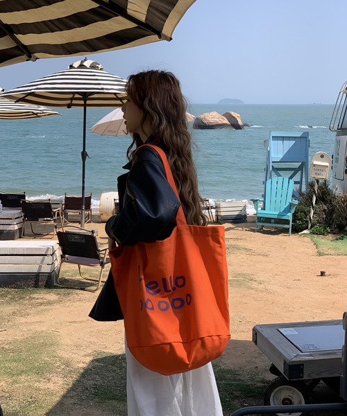 SANSeLF（サンセルフ）の「【SANSeLF】コットンキャンバスロゴトートバッグ saa25a149（トートバッグ・レディース・オレンジ/ホワイト/ブラック/ブルー・FREE）」の16枚目の写真