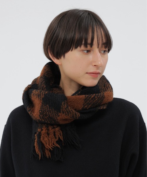CHUNKY WOOL CHECK SCARF（ストール/ショール）｜MHL.（エムエイチエル