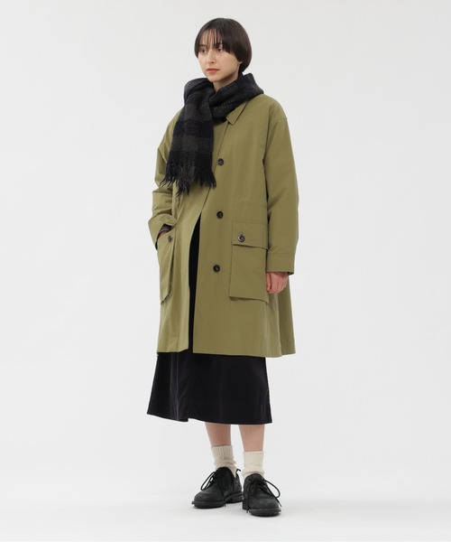 MHL.（エムエイチエル）の「CHUNKY WOOL CHECK SCARF（ストール/ショール・レディース・ブラック/チャコール・FREE）」の6枚目の写真